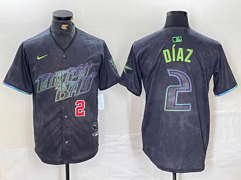 Men Tampa Bay Rays #2 Yandy Diaz Nike MLB Limited City Connect Black 2024 Jersey style 5->->MLB Jersey